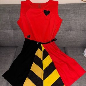 Disney Queen of Hearts Cosplay Dress w/ Black Belt